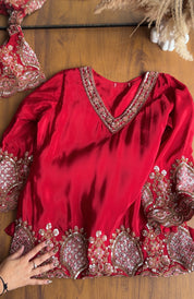 Yuvika Short Kurta heavy hand work with Plazzo dress