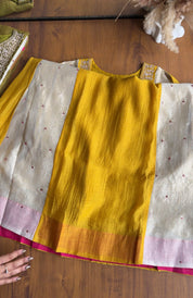 Jasleen patachwork kali aline dress- Yellow