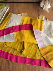 Jasleen patachwork kali aline dress- Yellow