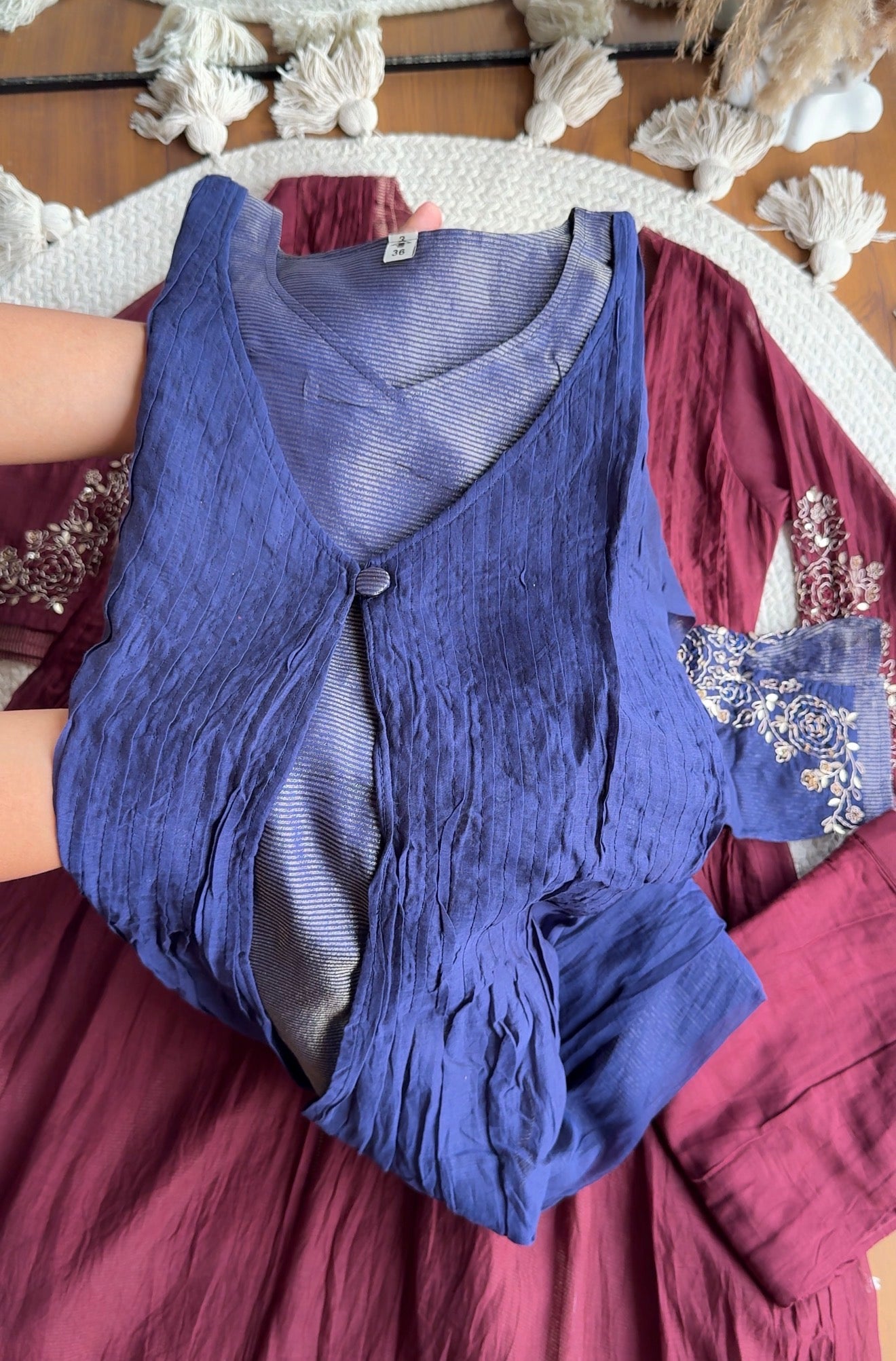 Naina Koti Anarkali Dress-Blue