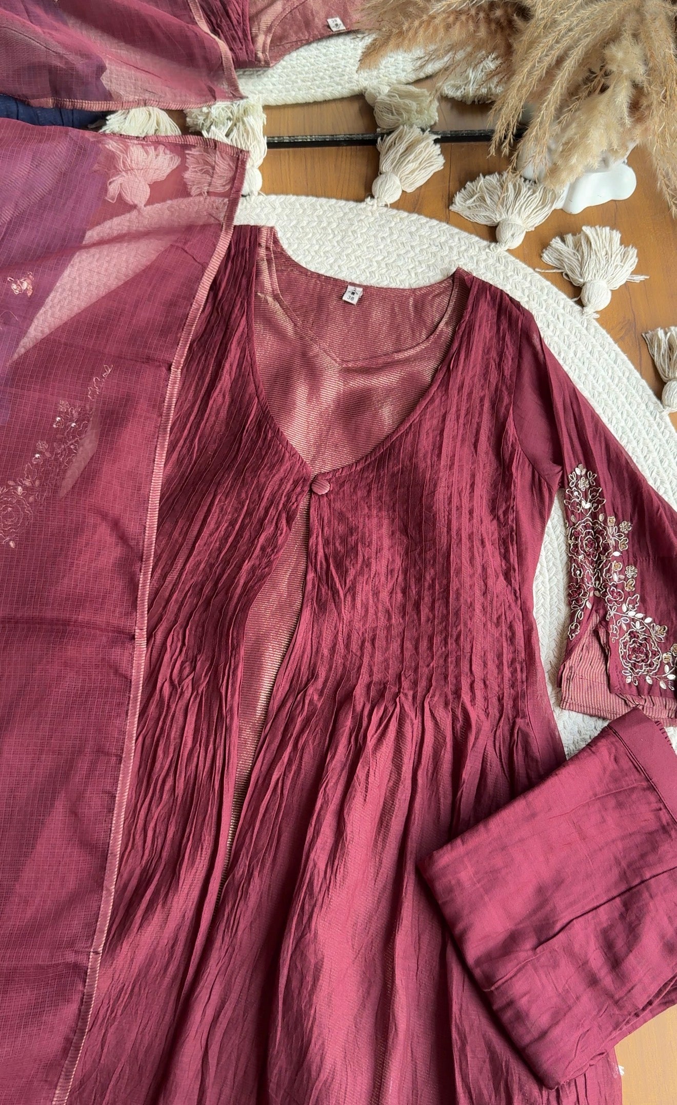 Naina Koti Anarkali Dress-Maroon