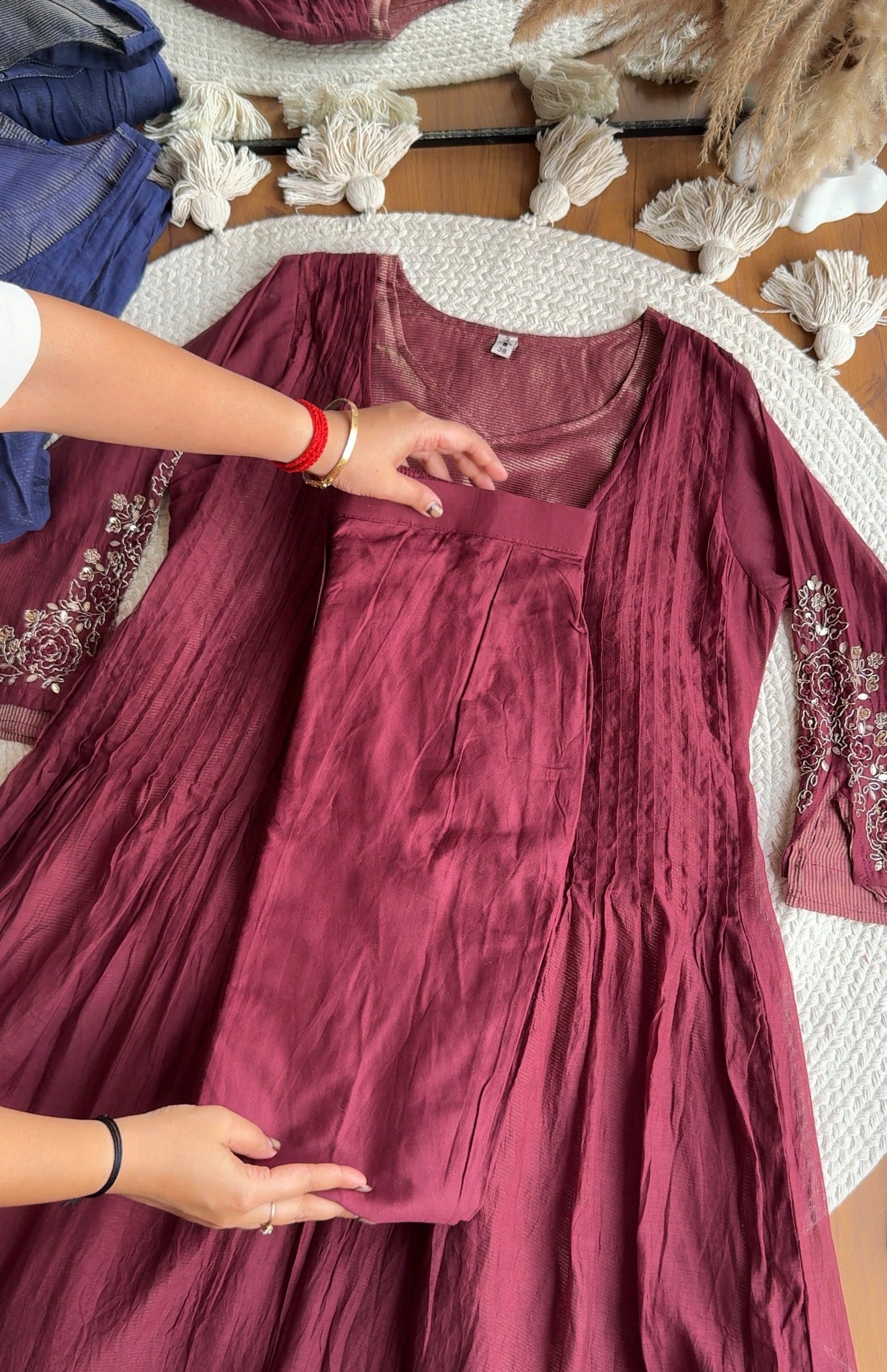 Naina Koti Anarkali Dress-Maroon