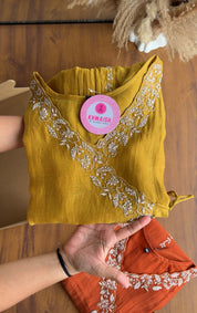 Nidhi short kurta Angrakha plazzo contrast dupatta dress Yellow
