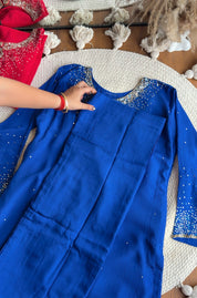 Ragini sequin Chinon Plazzo Dress- Blue