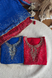 Ragini sequin Chinon Plazzo Dress- Red