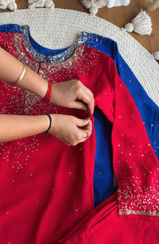 Ragini sequin Chinon Plazzo Dress- Red
