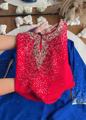Ragini sequin Chinon Plazzo Dress- Red