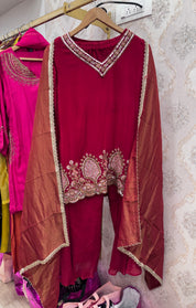 Yuvika Short Kurta heavy hand work with Plazzo dress