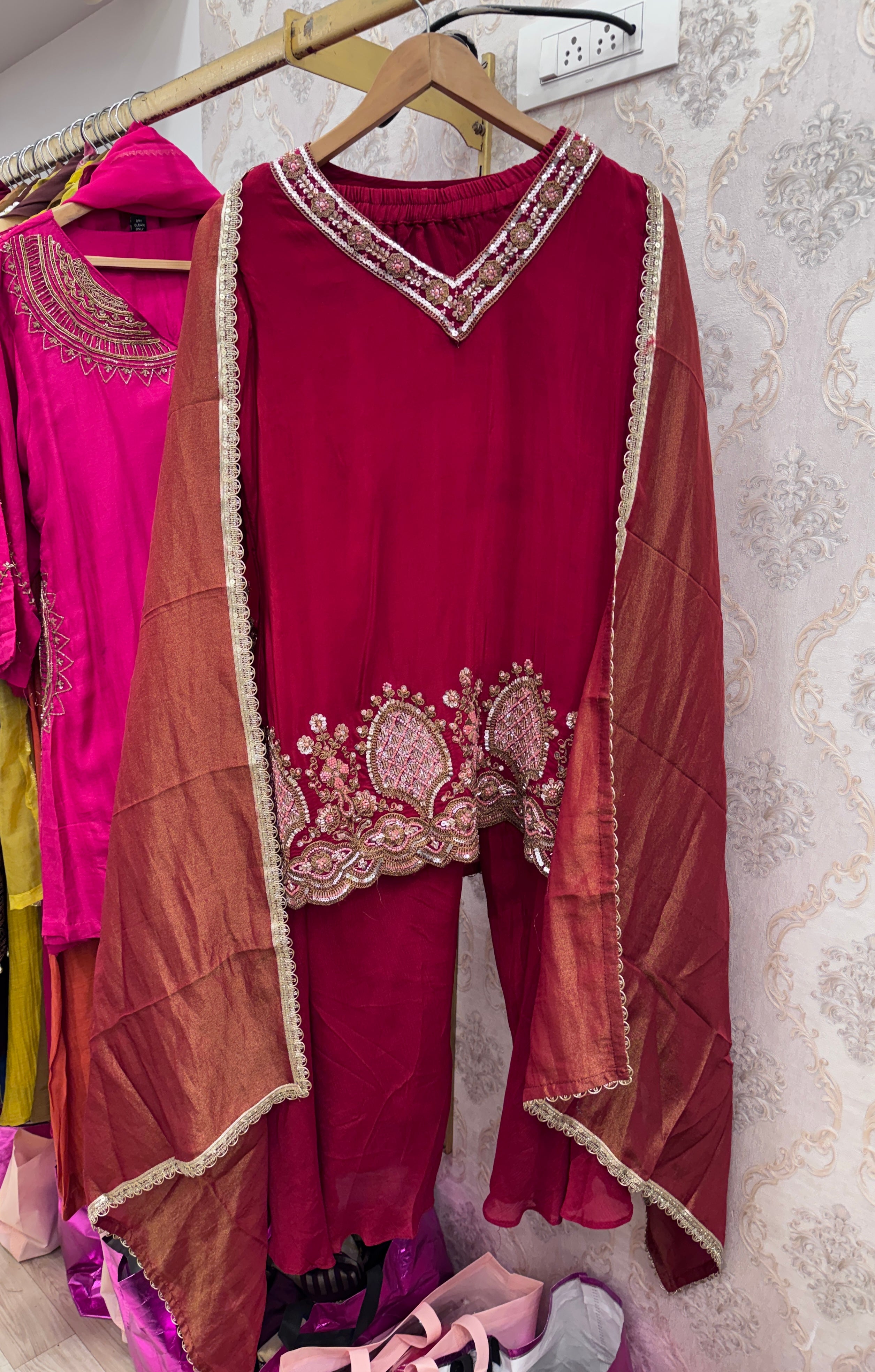 Yuvika Short Kurta heavy hand work with Plazzo dress