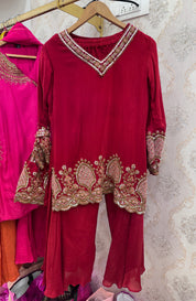 Yuvika Short Kurta heavy hand work with Plazzo dress