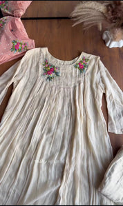 Mahira Embroided Mul Chanderi Dress (Make to Order)