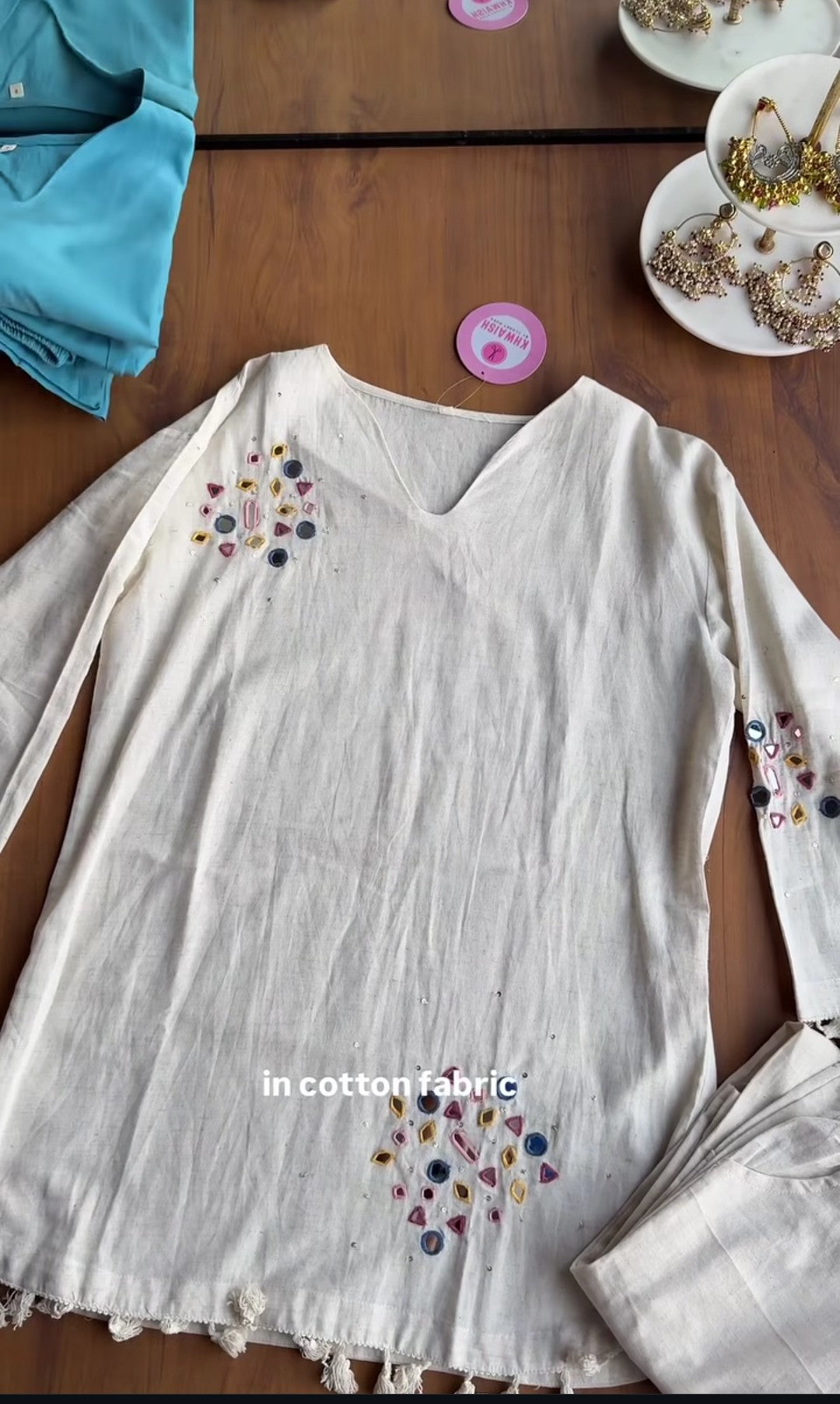 Riya Pom Pom Detailing Coord Set