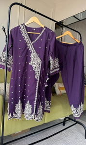 Sayli Lakhnawi Cotton Dress- Purple