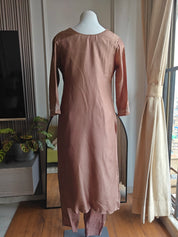 Haniya Embroided Dress- Beige