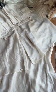 Neha Handwork Short Kurta Dress- Ivory (Make to Order)