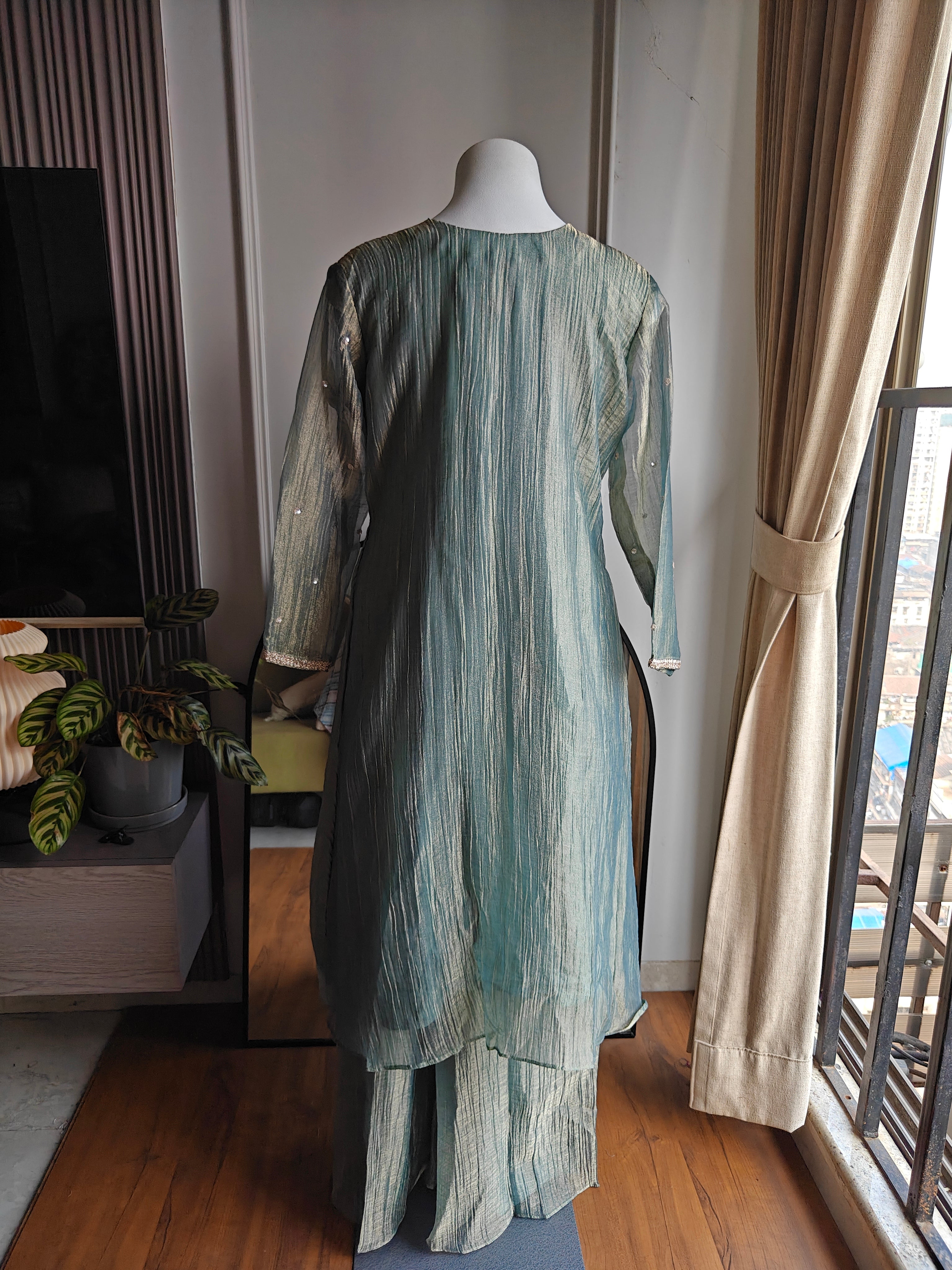 Swini Handwork Tissue Dress - Powder Blue (Ready to Ship)