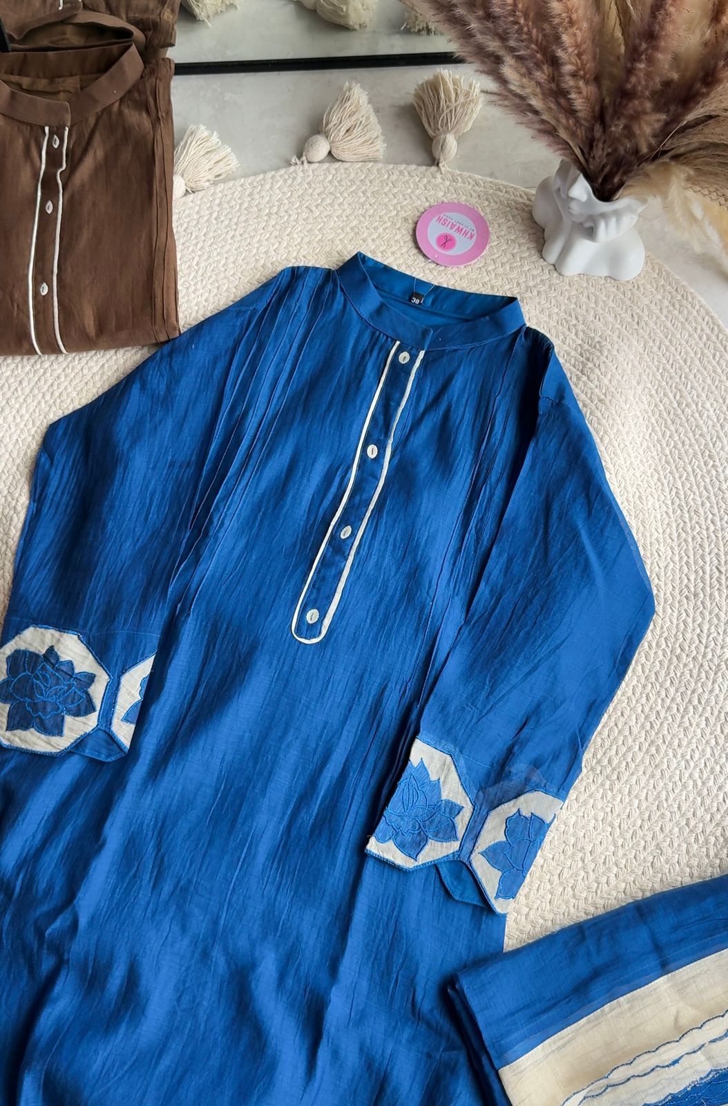 Sili Cut Work Mul Chanderi Dress