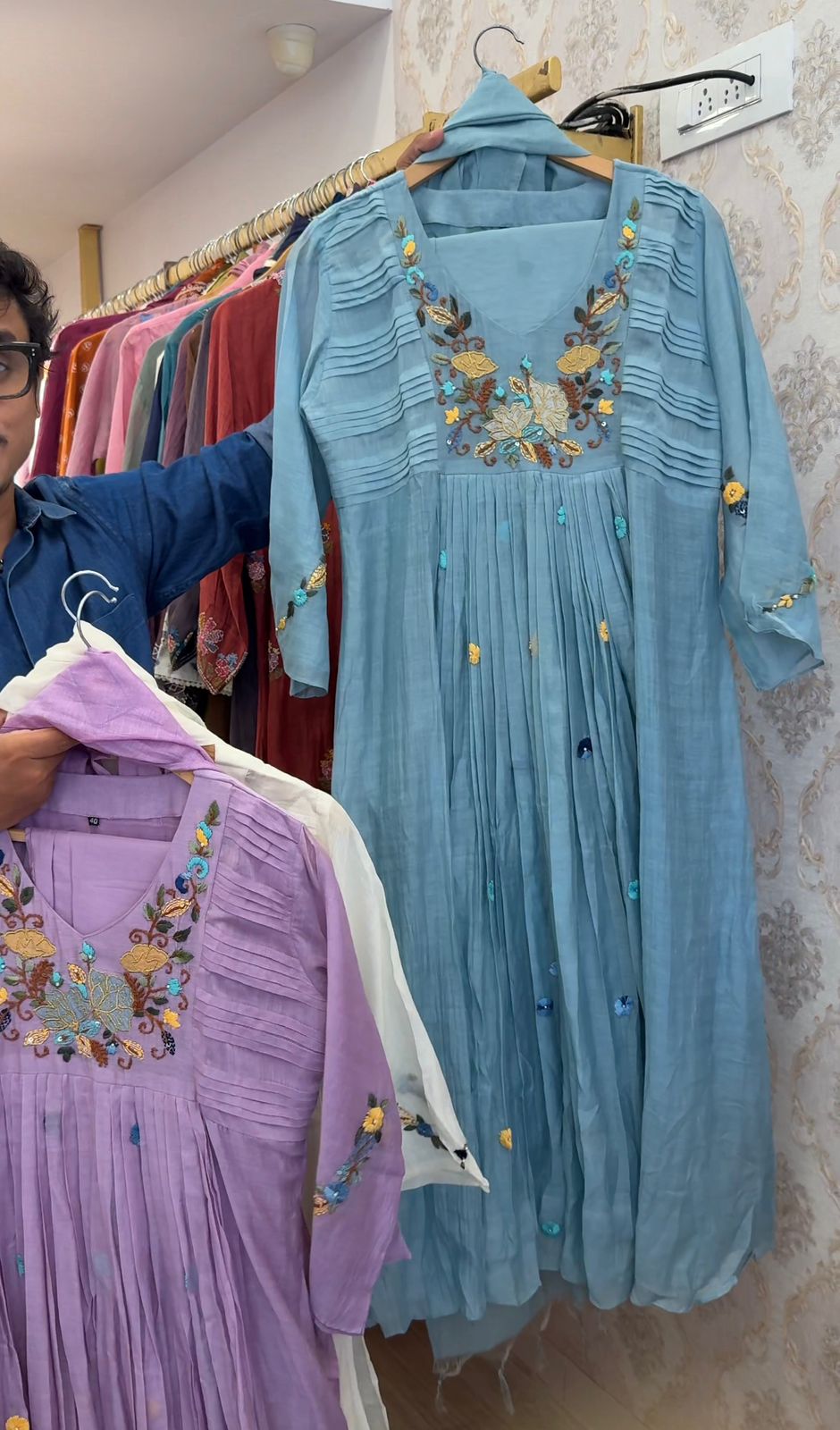 Jenisha Embroided Anarkali Dress (Make to Order)