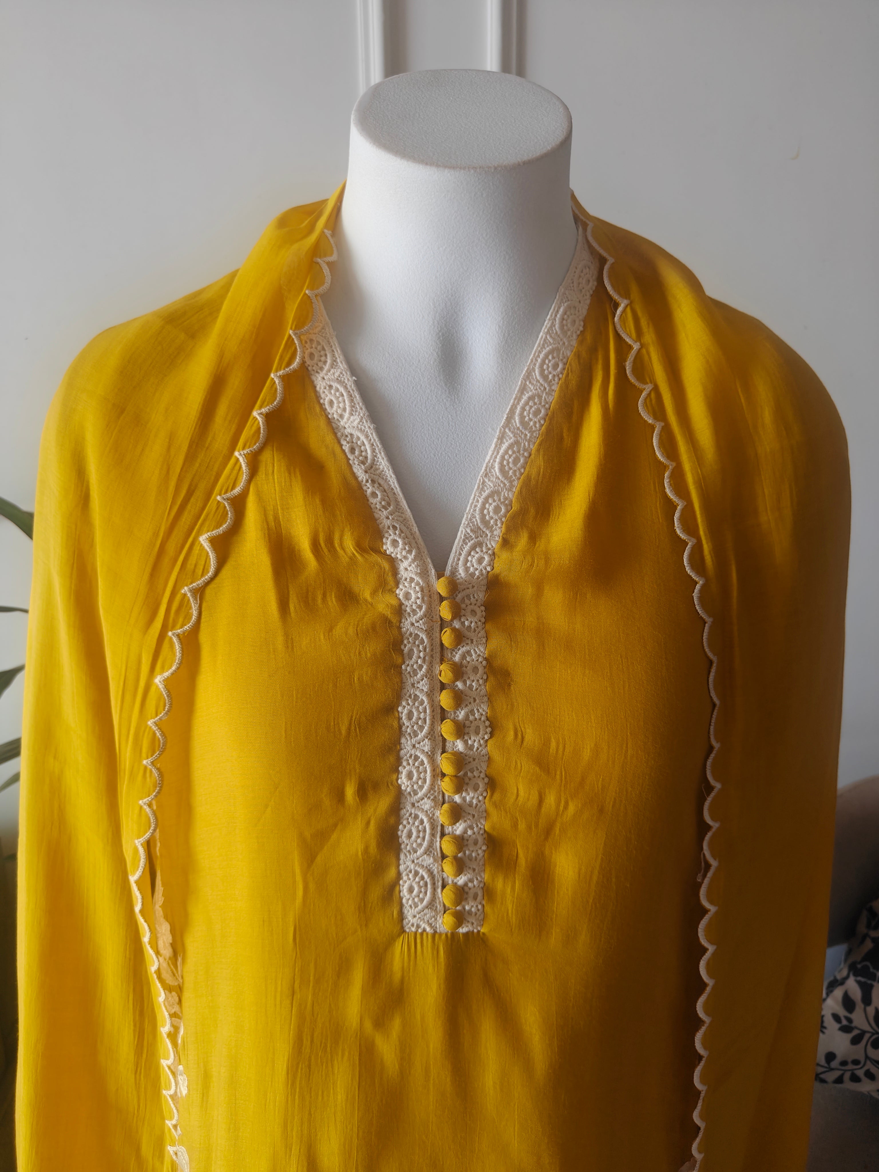 Sonal dual tone patch work dress