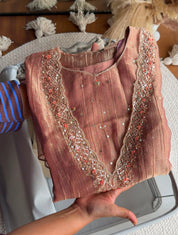 Shobha Handwork Coord Set- Peach