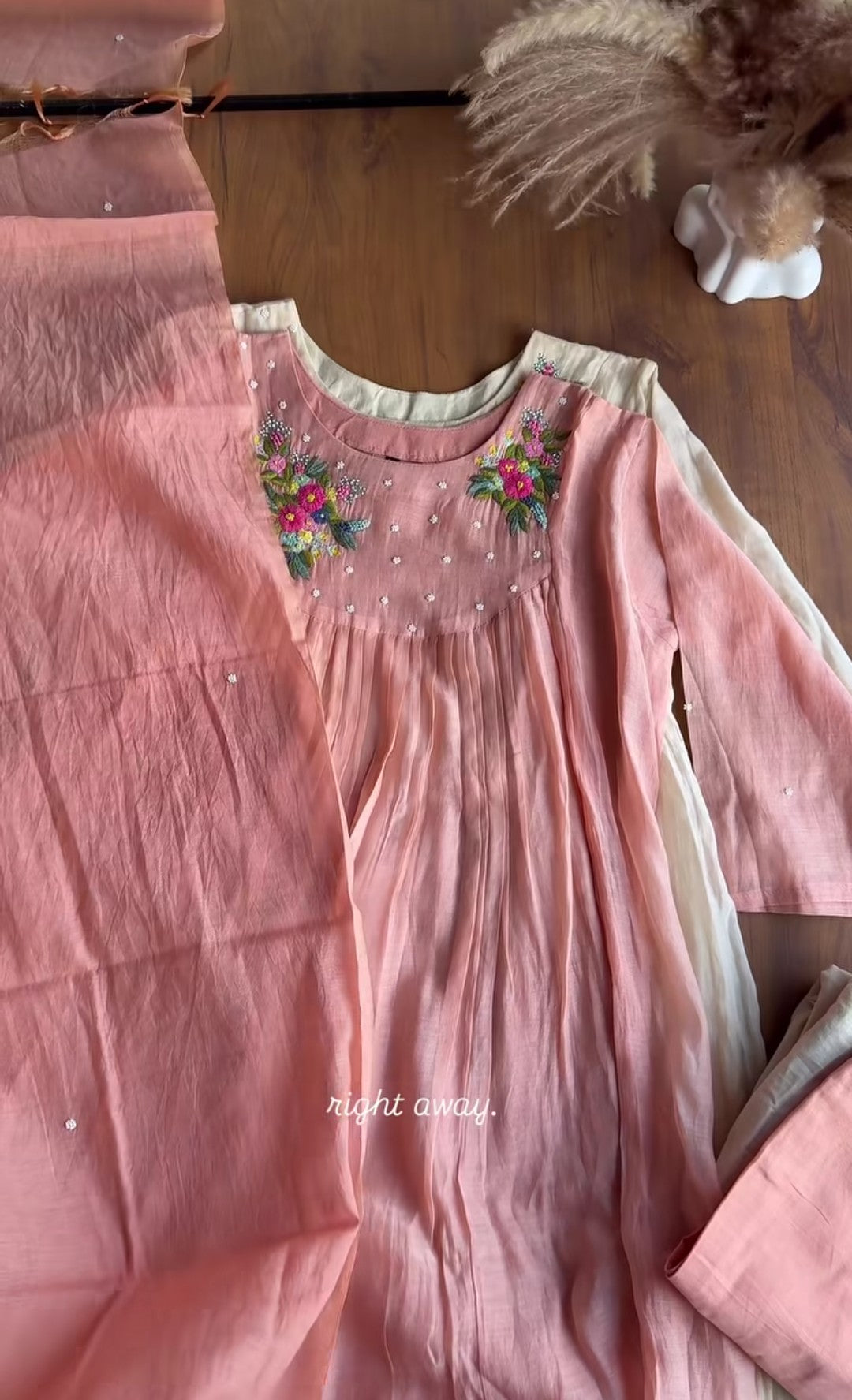 Mahira Embroided Mul Chanderi Dress (Make to Order)