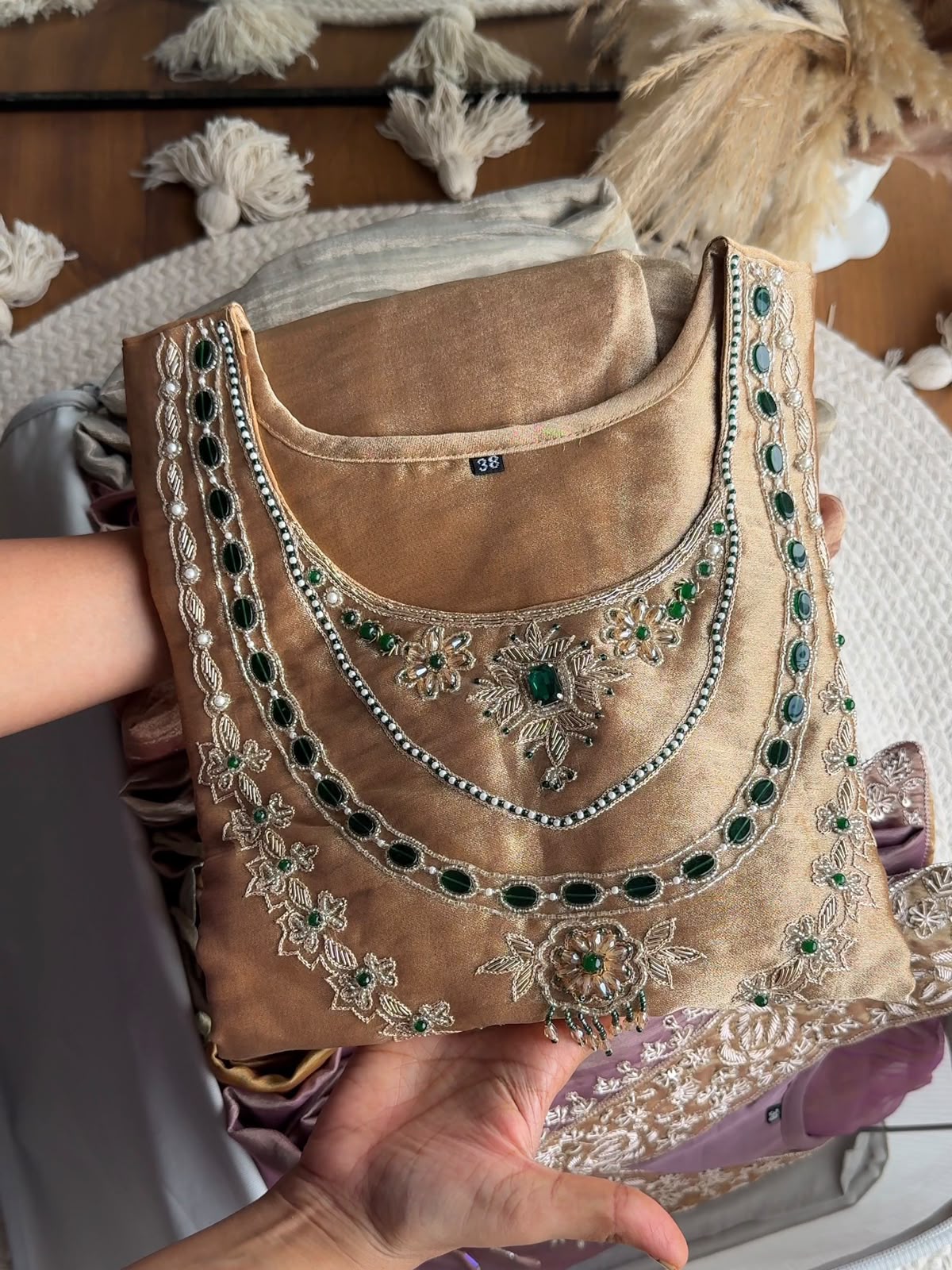 Shriya Handwork Coord Set - Golden