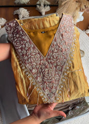 Handwork Kaftan Set - Golden Yellow