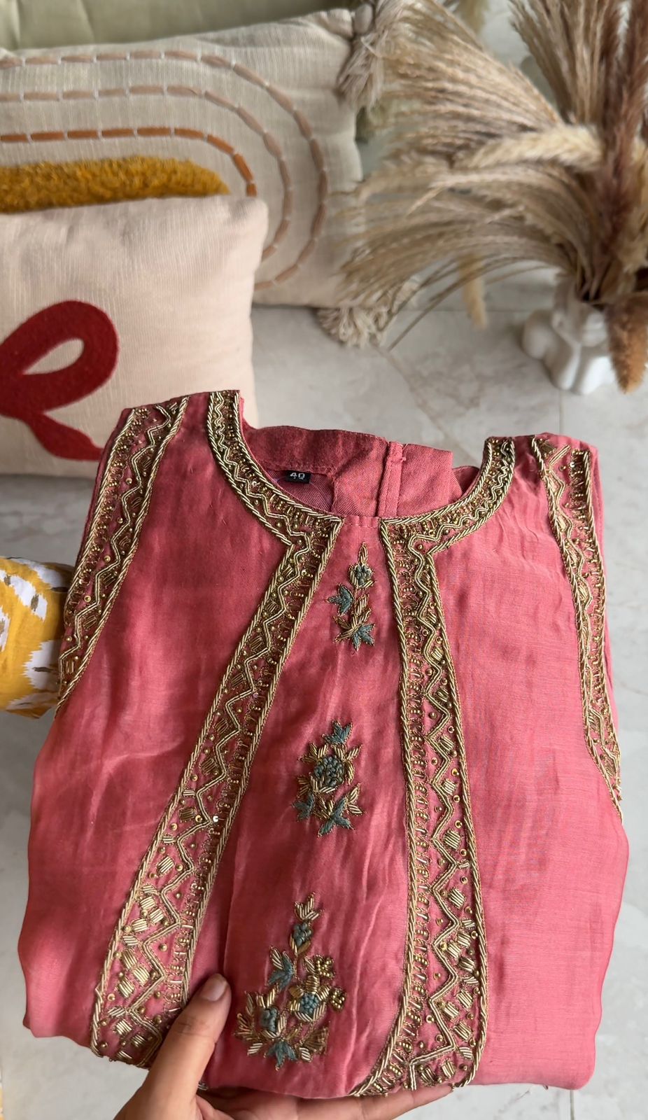 Riddhima Halter Neck Pure Mul Chanderi Dress