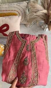 Riddhima Halter Neck Pure Mul Chanderi Dress