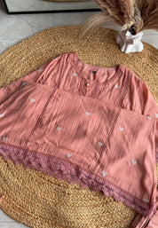 Ayushi Mul Chanderi  Embroided Coord Set