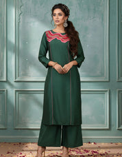 Tina Viscose Chanderi Cooord Set-Green