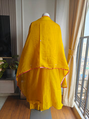 Veeral Bandhani Hand Work Aline Dress- Yellow (Ready to Ship)