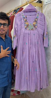 Jenisha Embroided Anarkali Dress (Make to Order)