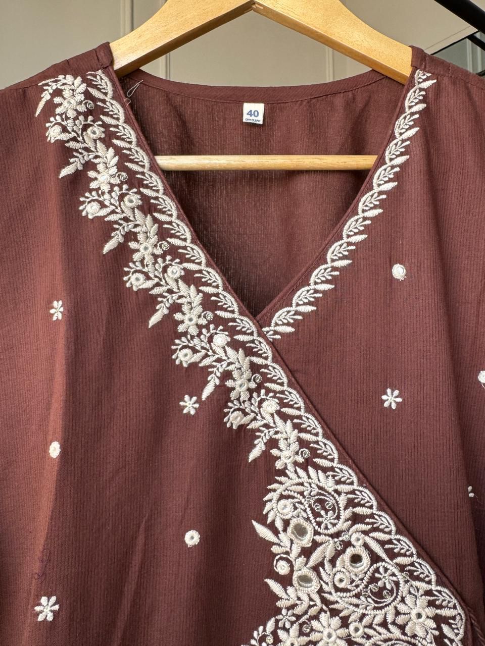 Sayli Lakhnawi Cotton Dress- Brown