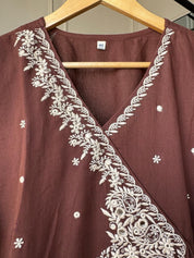 Sayli Lakhnawi Cotton Dress- Brown