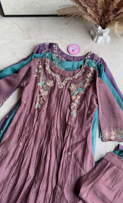 Girija Mul Chanderi Anarkali Kurti With Pants