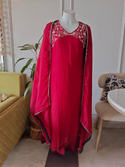 Sima Handwork Mul Chanderi Dress(red)
