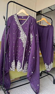 Sayli Lakhnawi Cotton Dress- Purple