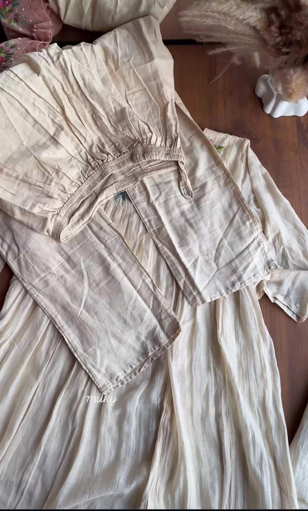 Mahira Embroided Mul Chanderi Dress (Make to Order)