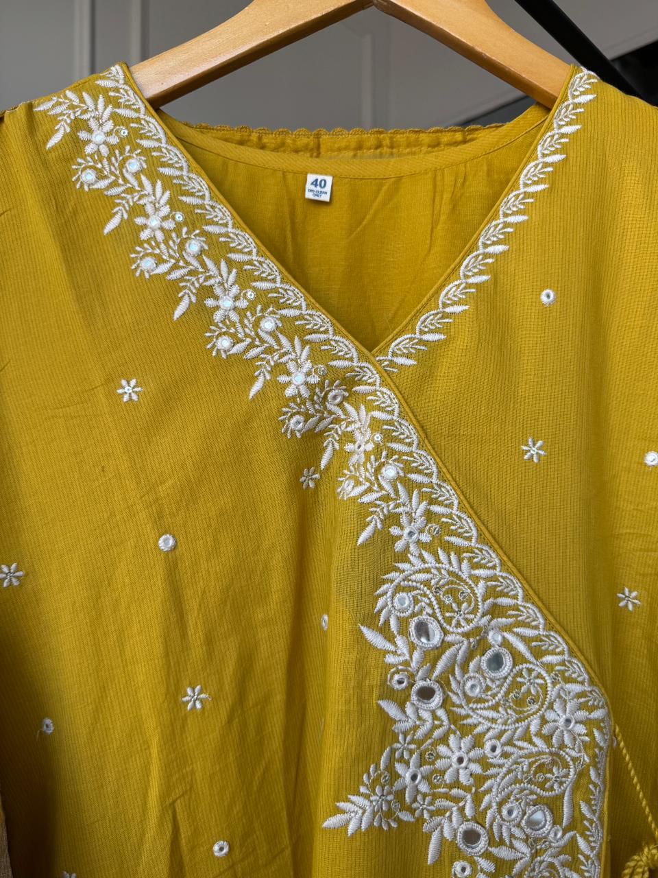 Sayli Lakhnawi Cotton Dress- Yellow