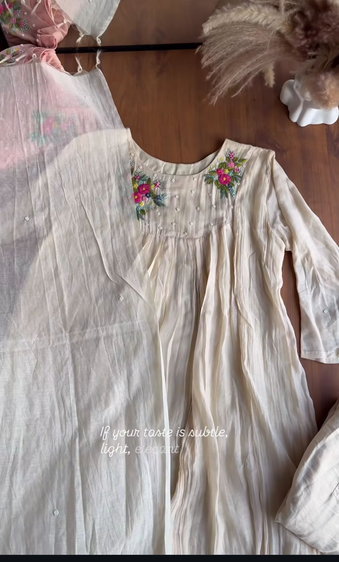 Mahira Embroided Mul Chanderi Dress (Make to Order)