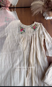 Mahira Embroided Mul Chanderi Dress (Make to Order)